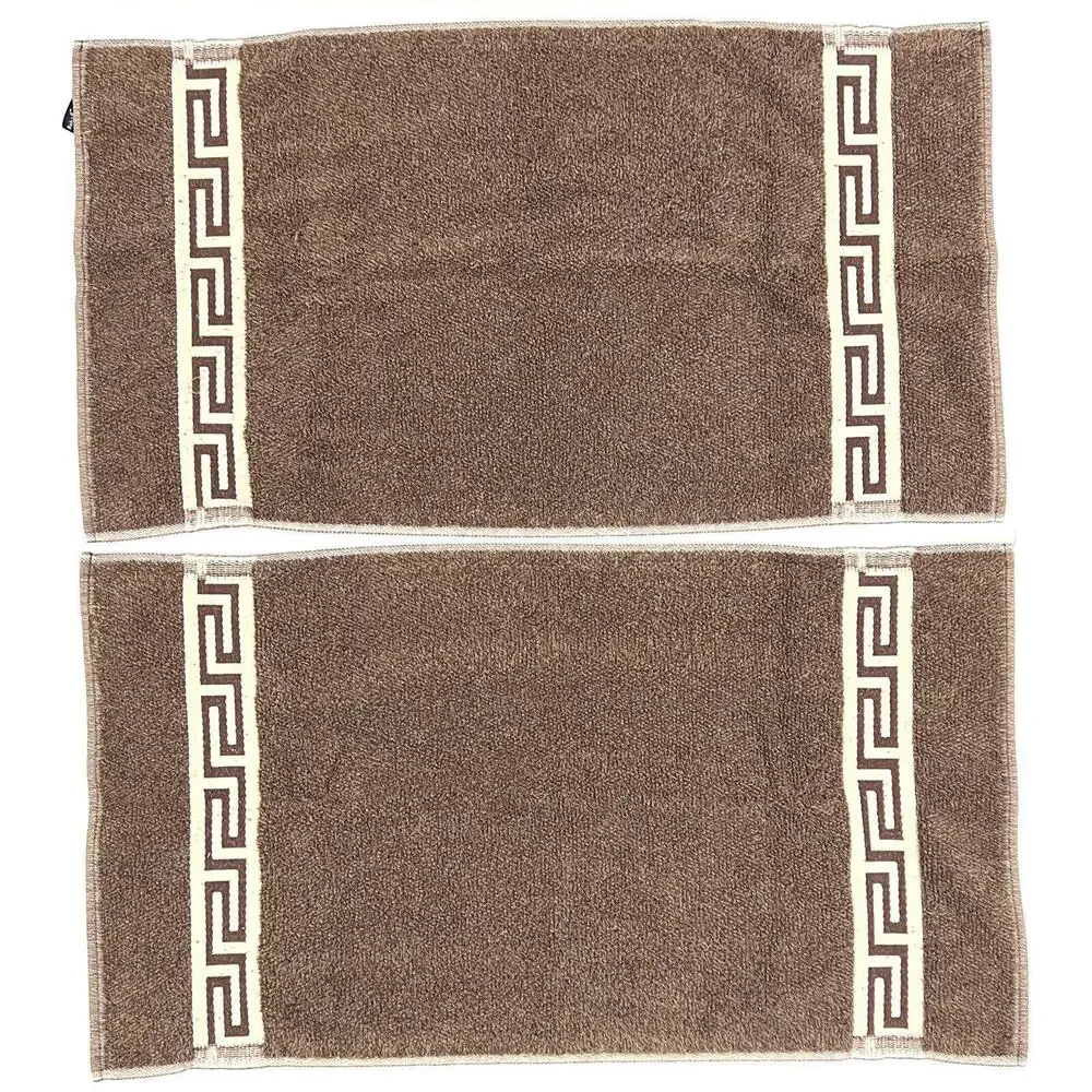 VTG Ralph Lauren Auckland North Island Fair Isle Brown Bath Towel Hand Set Of 3